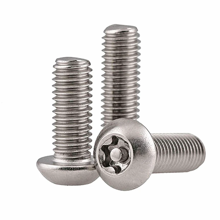 Stainless Steel SS304 M3 M4 M5 M6 anti-theft security screws Torx Pin Button Head Security Tox machine Screw
