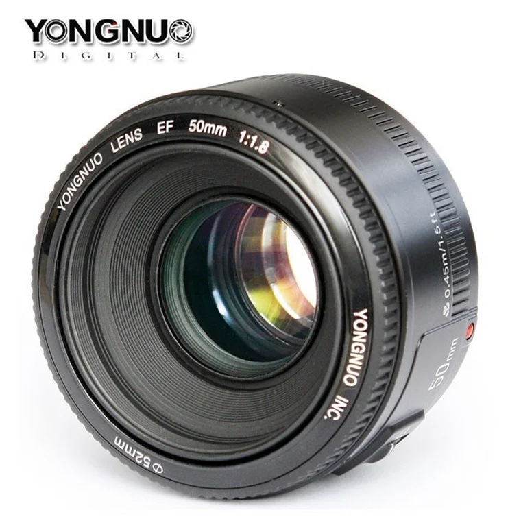 Sell Camera Lens YONGNUO YN 50 mm F1.8 MF YN50 mm f/1.8 AF Lens Aperture Auto Focus for Canon Camera D5300 D5200 D750 D500 DSLR
