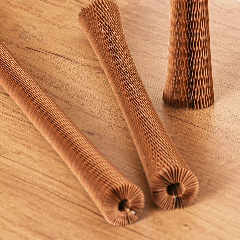 100% Recycled Protective Sleeves Packaging for Travel Airplane Wine Bottles Protector Wrap Honeycomb Paper Sleeve