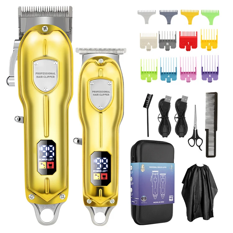 Professional Manufacturer Resuxi LM-2026 Barber Shop Wireless Hair Cutting Machines Men Hair Clipper Trimmer Set