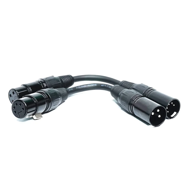 XLR Male 3 Pin to XLR Female 5 Pin or XLR3Fto XLR5M Adapter Cable for Microphone DMX Stage Light Turnaround DMX Lighting Cable
