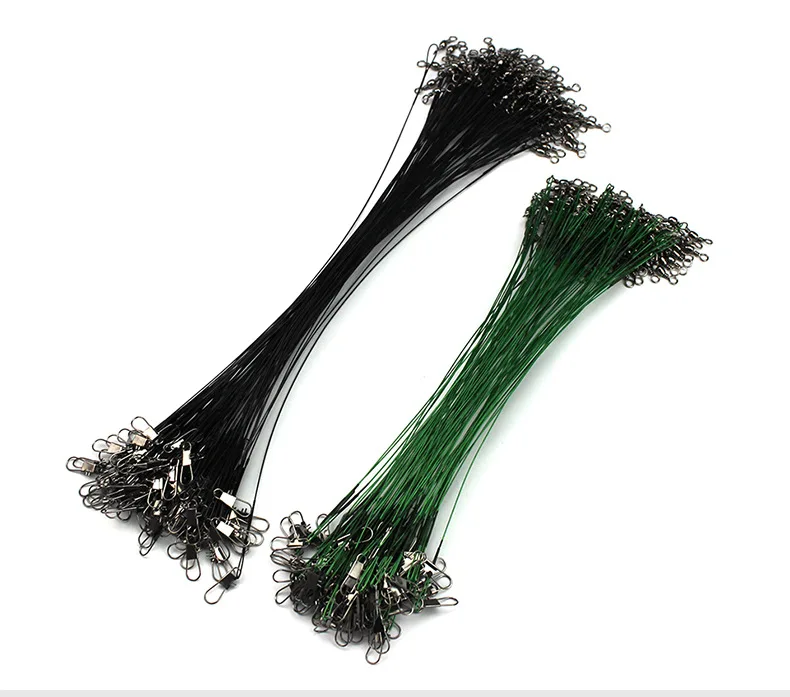 Fishing Leaders Hi-Low Rig Fish Line Stainless Steel Wire Leader with Swivel Snap Assortment Fishing Gear Connect for Lures Bait