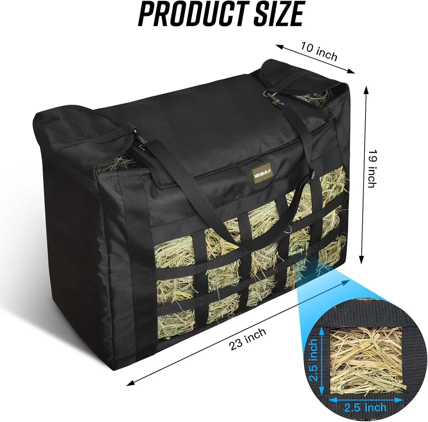 Free Sample Slow Feed Feeder Tote Bags Large Capacity Feeding Bag for Horses Goat Alpacas Horse Hay Bag
