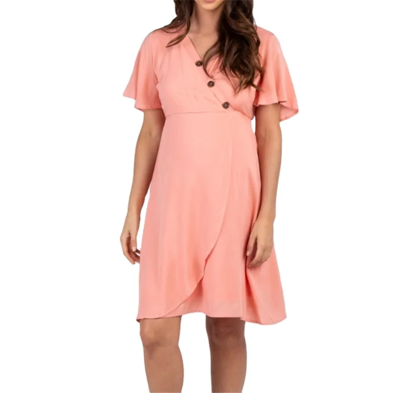 
 Новейшее платье с коралловыми пуговицами, Одежда для беременных, сексуальная одежда для кормящих матерей для взрослых  