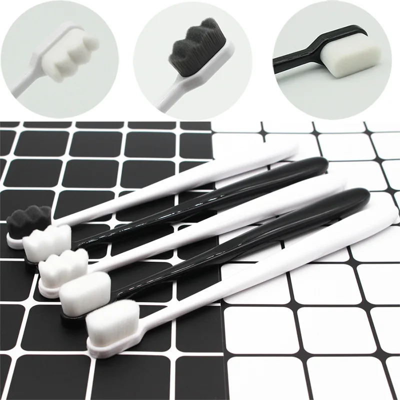 Dense Soft Bristle Black Bamboo Super Soft Dense Tapered Bristle Toothbrush Pregnant Maternity Sensitive Mouth Clean