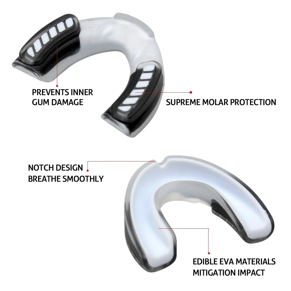 Wholesale eco friendly eva material kids adult sports teeth guard mouth piece sports gum shields mouth guards boxing custom