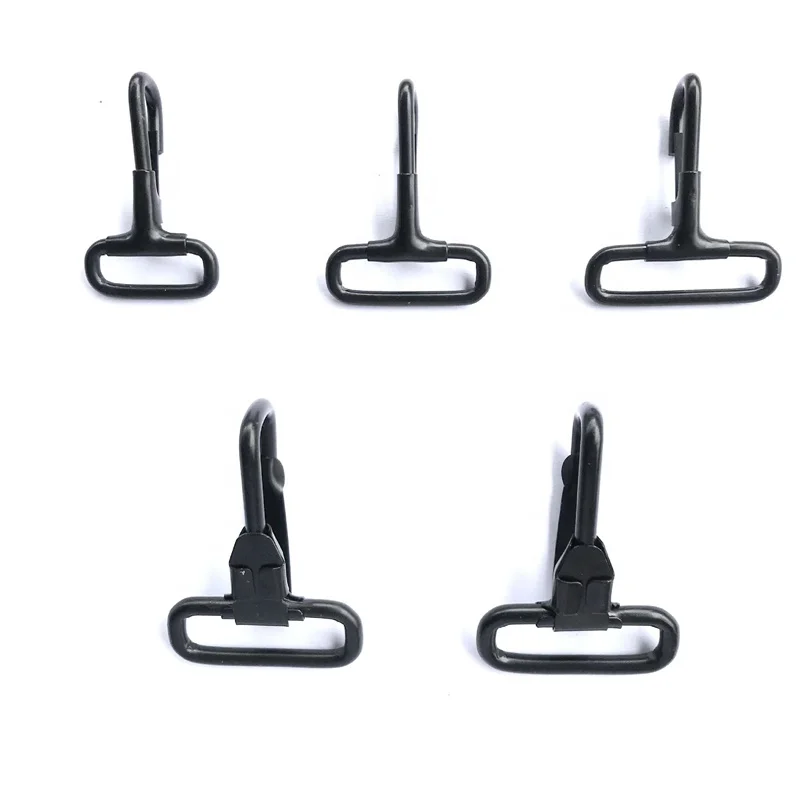 Wholesale Bag Luggage Accessories Metal Black Square End Snap Hook For 38mm Webbing Strap for Handbag