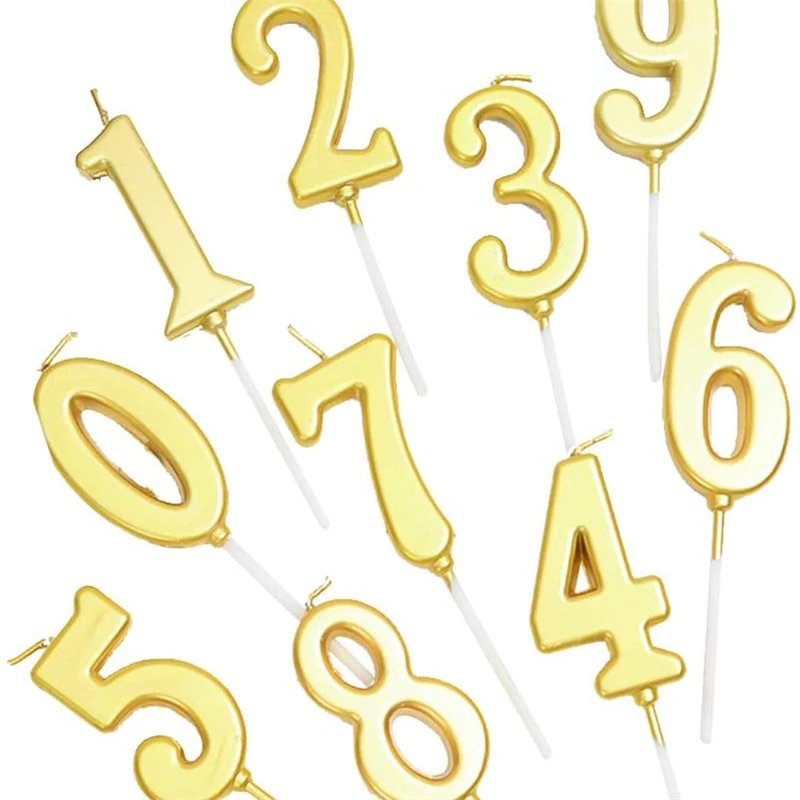Food Grade Paraffin Wax Cake Toppers Candles Number Birthday Candles Party 0-9
