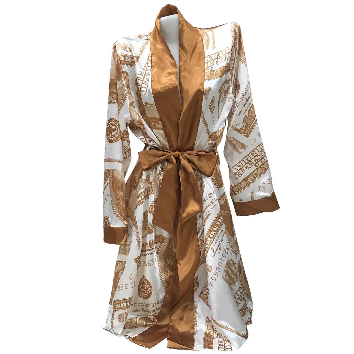 Dropshipping Belted Bridal Wedding Party Bathrobe Silk Spa Peignoir Satin Robe for Women