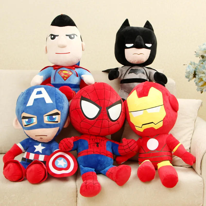 Dc And Movie Doll Hero Spiderman America Captain Bat man Man iron Soft plush Stuffed toys children gifts