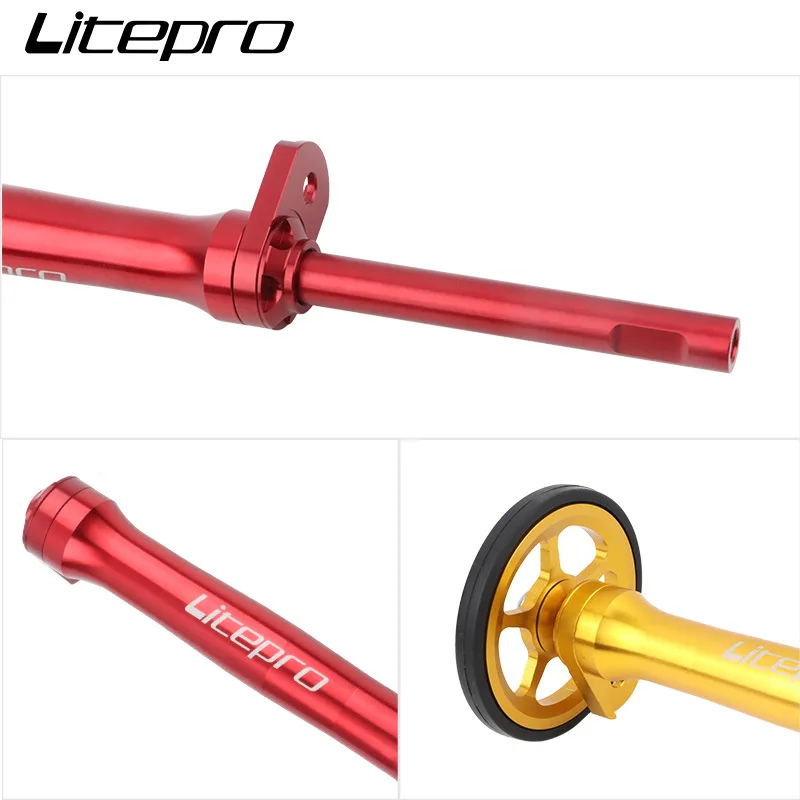 Folding Bike Easy Wheel CNC Cycling Rear Cargo Rack Extension Rod Tool accessories BIcycle Telescopic Bar For Brompton
