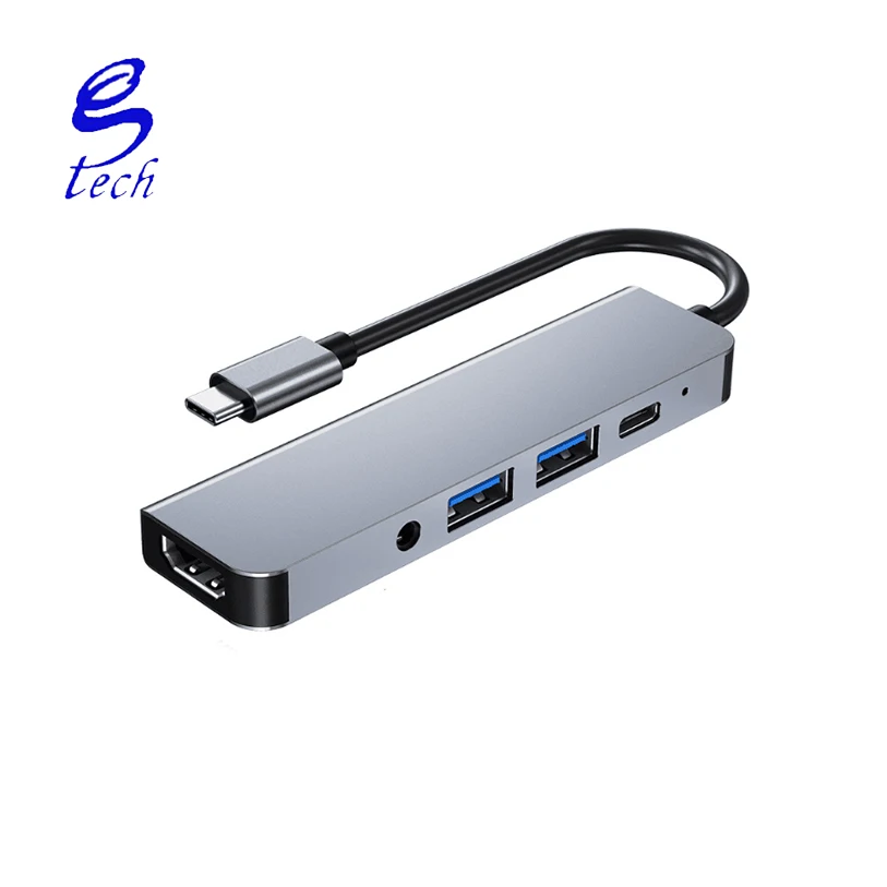 High quality 2009  PD100w  docking station Usb type c hub 5 in 1 usb hub multi function adapte 3.5 Audio Suitable for laptops