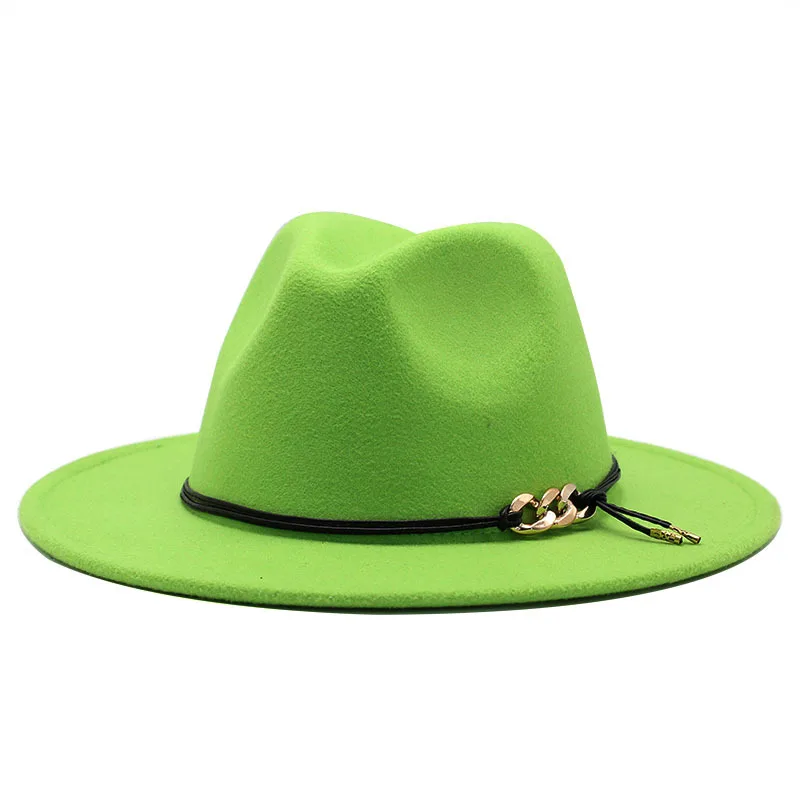 
Hot Sale Fashion Jazz Panama Fedora Hats Men And Women New Woolen Hats 
