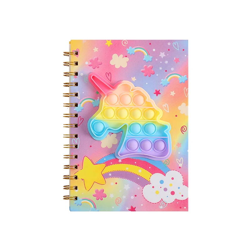 Wholesale  School Supplies Stationery Set Squish Notebooks Kawai  unicorn rocket heart shape colorful Gift Set For Boy Girl