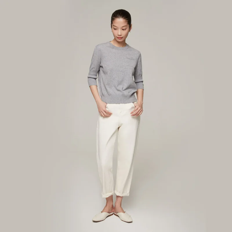 
naivee spring series knitted women top half sleeve 100% cotton for ladies 