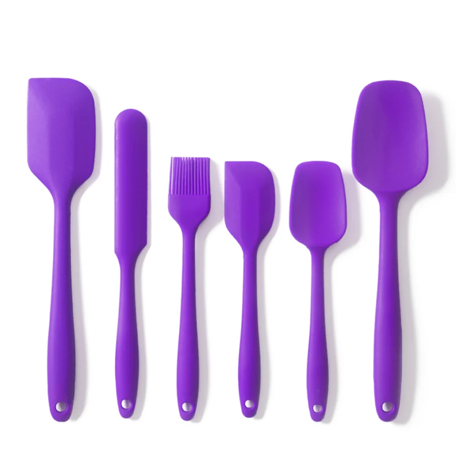 High Quality Silicone Kitchen 6-Pieces Sets Gadgets Baking Utensil Cooking Utensils Spatula Spoons Cookware