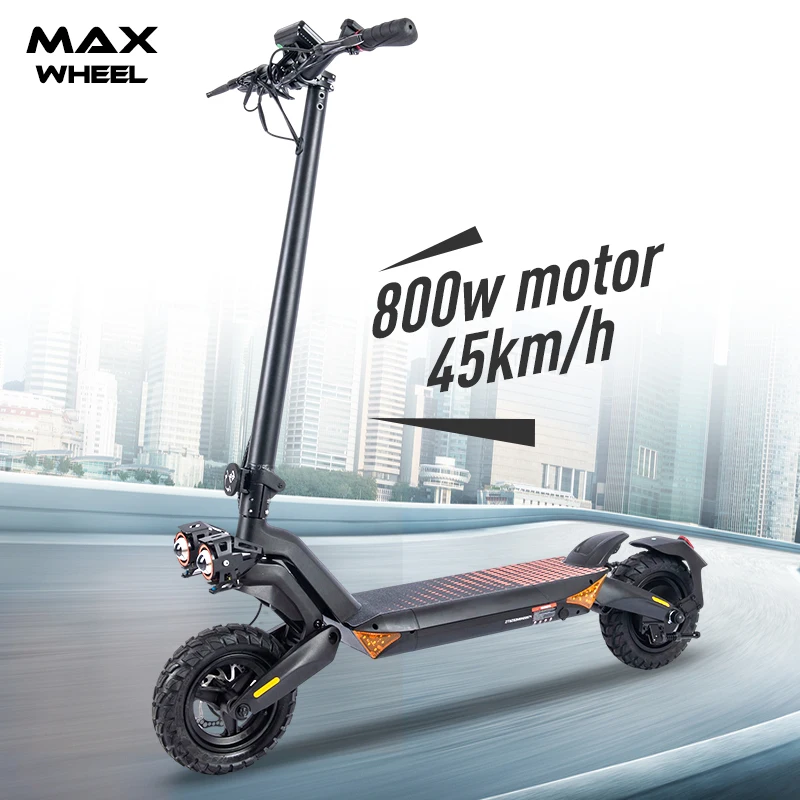 China factory stock 800w powerful motor 48v 10ah lithium battery off-road scooter T8 foldable adult fast electric scooter