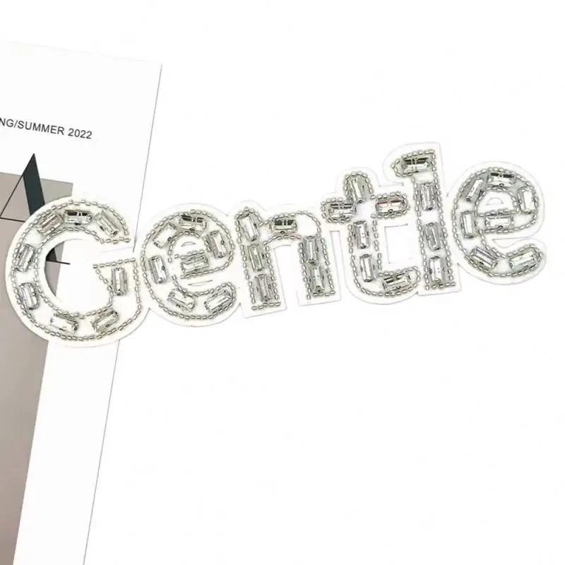 New handmade bead letter large patch Europe the United States hip hop clothing shoes hats decorative diy accessories wholesale