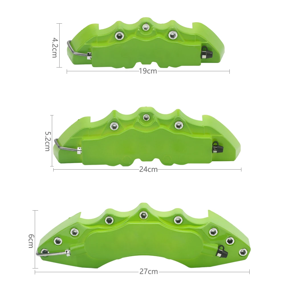 PUERXIN 2Pcs/Set 19/24/27CM Universal Car Caliper Covers Plastic  Front Rear 3D Disc Brake Caliper Cover