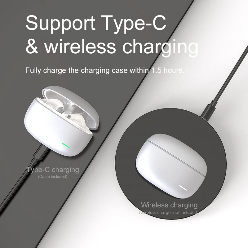 Manufacturer Wireless Earbuds Hybrid Active Noise Cancelling Earbuds BT 5.2 Earbuds with 6 Mics ENC in-Ear Detection Headphones