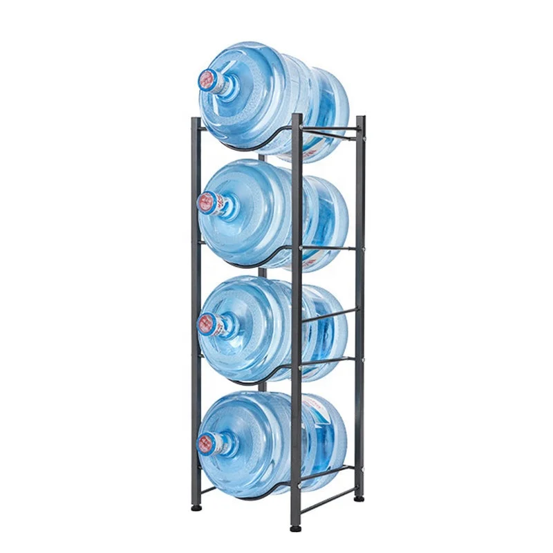 Custom Floor Standing 5 Gallon Water Bottle Storage Rack Holder Water Bucket Dispenser Metal Display Stand