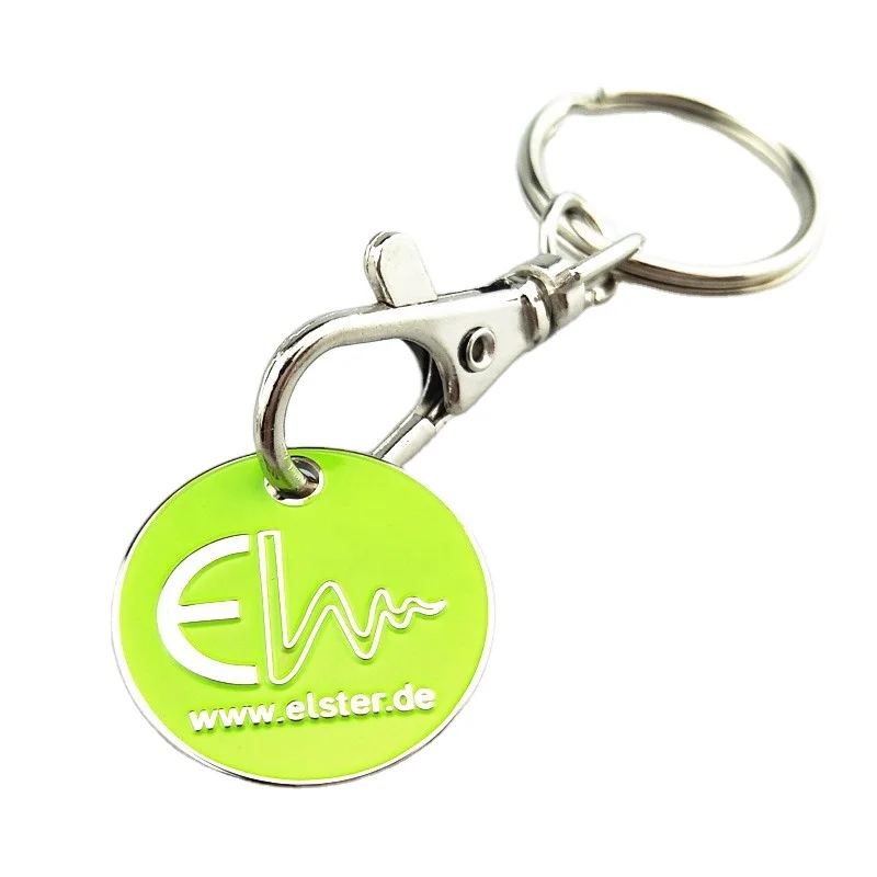 Trolley Coin Key Chain Coin Purse, Shopping Cart Coin Token Key Chain