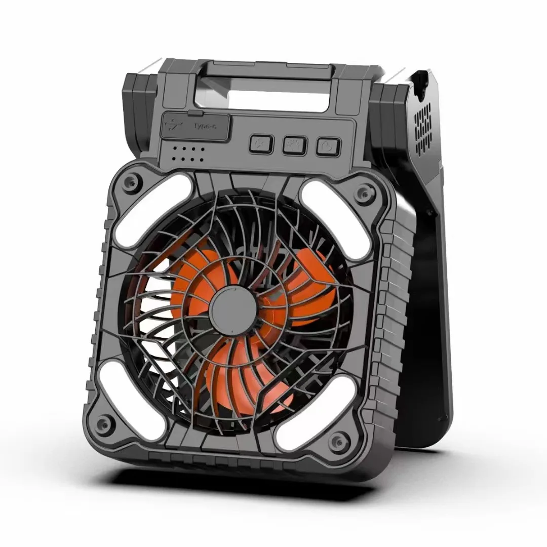 Outdoor Home Camping Fan Stepless Speed Regulation Very Long Endurance Battery Operated Solar Rechargeable Fan