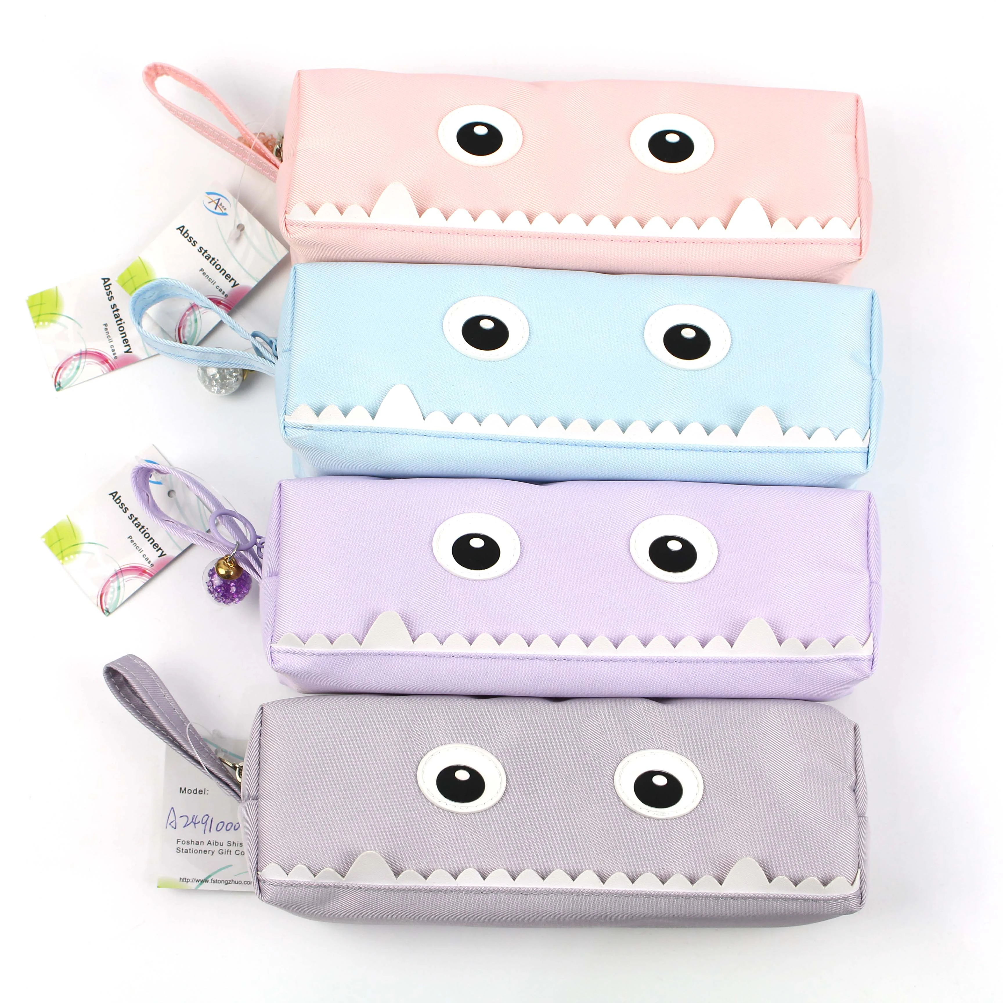 Eye fabric canvas pencil bag with handle