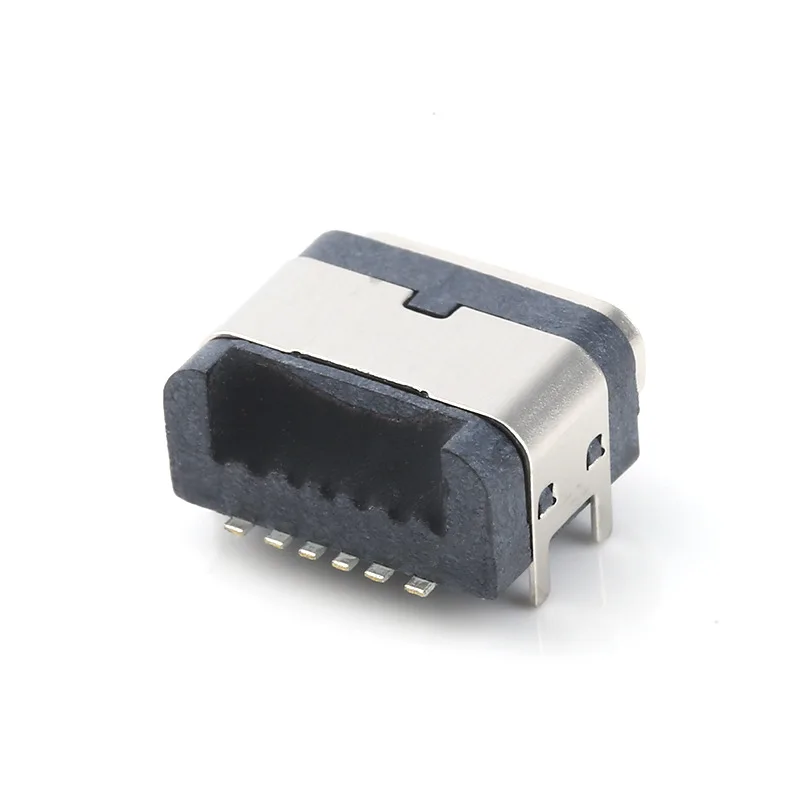 6pin Single Row Waterproof IP68 3A 5A SMT Type-C 3.1 Charging Plug Socket Female USB C Connector