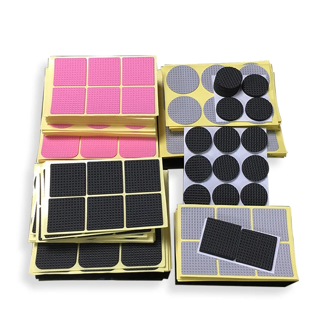 Custom single sided adhesive EVA mesh foam rubber table and chair anti-slip noise reduction leg pads