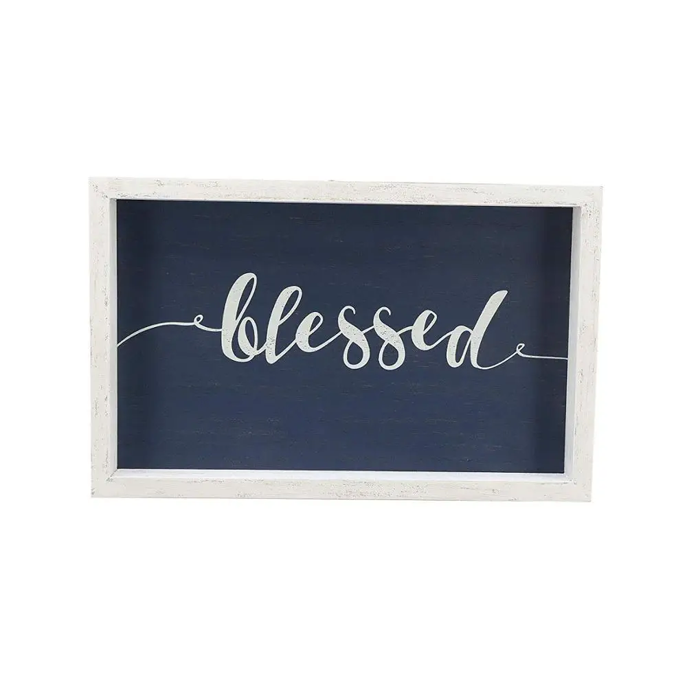
Blessed Script Rustic Wood Box Wall Hanging Blessed Wall Signs 