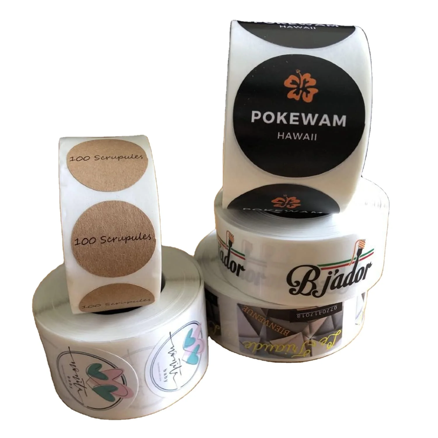 Custom sticker  logo label  Printing  Self Adhesive Vinyl Round Waterproof Paper Custom Packaging Labels Roll Sticker Label