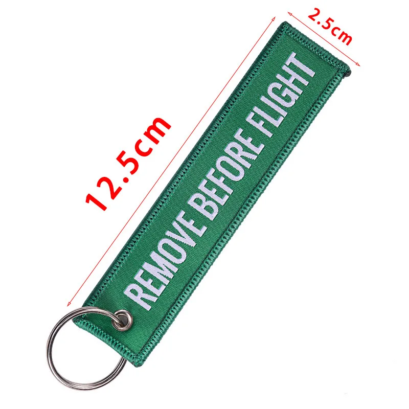 Woven Label Keychain Custom Fabric Polyester Woven Embroidered Label Keychain