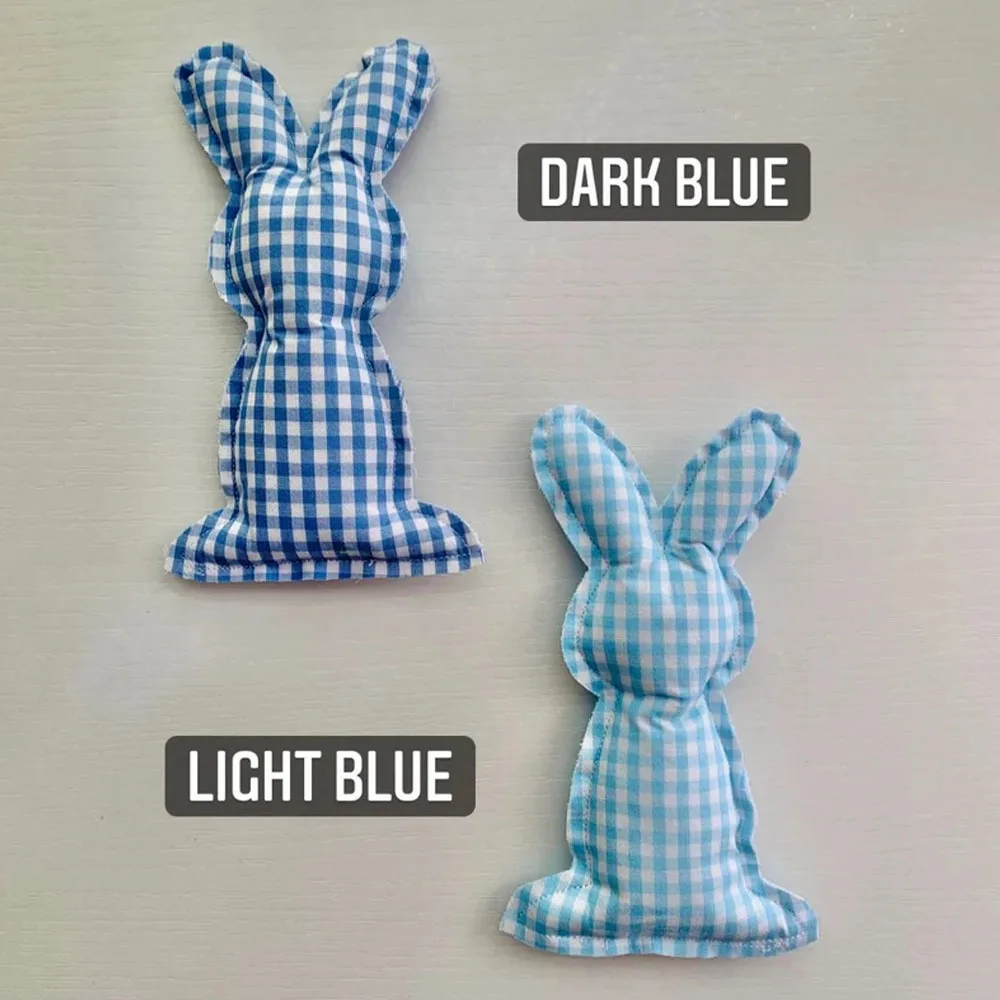 Wholesale Sublimation Gingham Easter Home Decor Easter Basket Bunny Checkered Cute Bunny