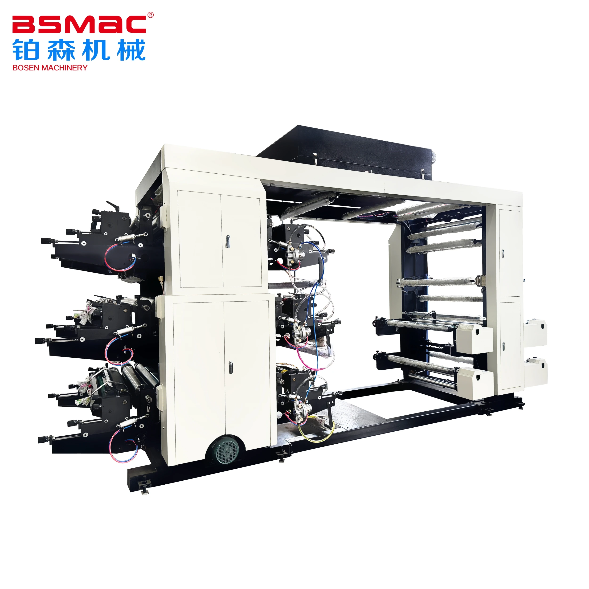 6 Colour PE OPP Material 80m/min Speed Plastic Film Roll Flexographic Printing Machine