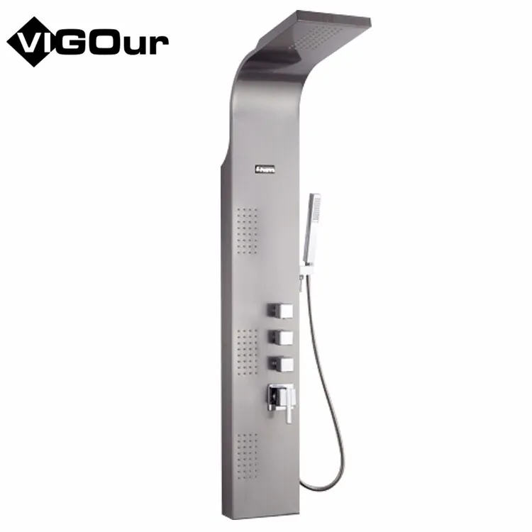 New wall mounted retractable stainless thermostatic rain shower with waterfall