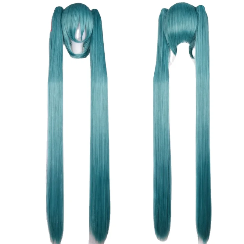 
Blue Color Long Ponytail anime cosplay wig Synthetic Hair wig 