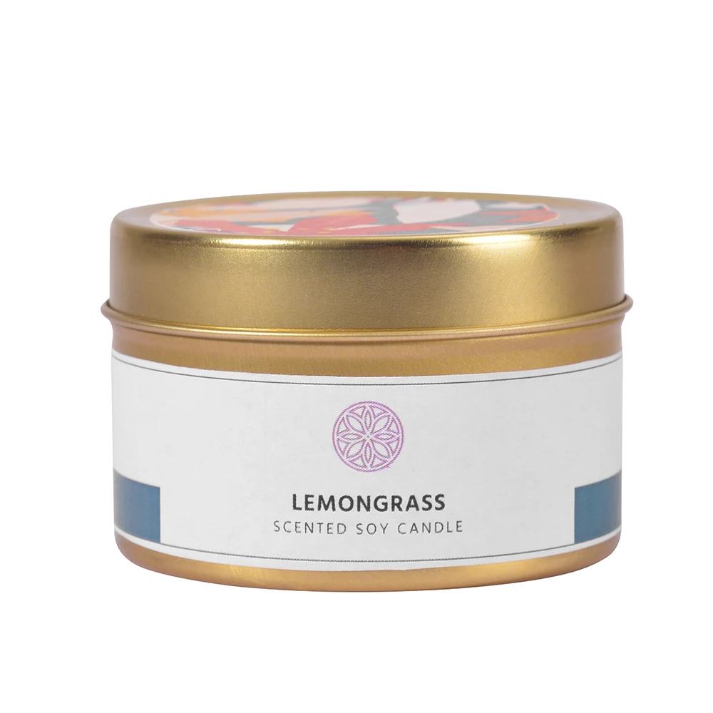 Фитиль хлопка ручной работы, оптовая продажа от частного производителя, соевый парафиновый воск, 180 г, оловянные ароматические свечи