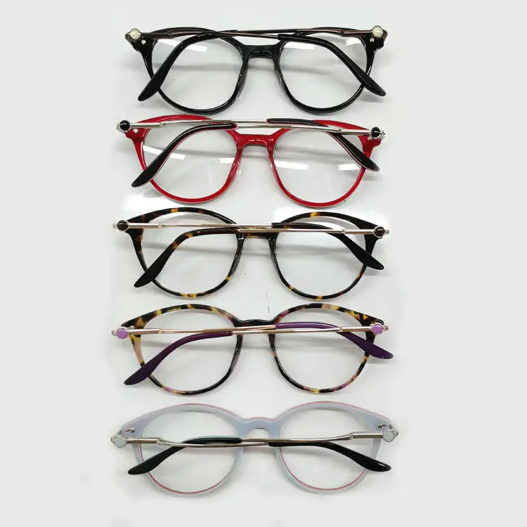 Assorted Ready Made Stock Acetate Optical Frame Glasses Unisex Eyeglasses Frames Manufacturers in China