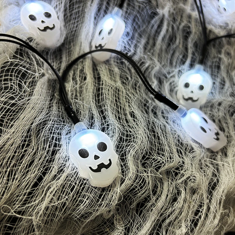 Halloween Party Decorations Home Window Decor Cute Halloween Lights 10 LED 3D Ghost Battery Operated String Lights