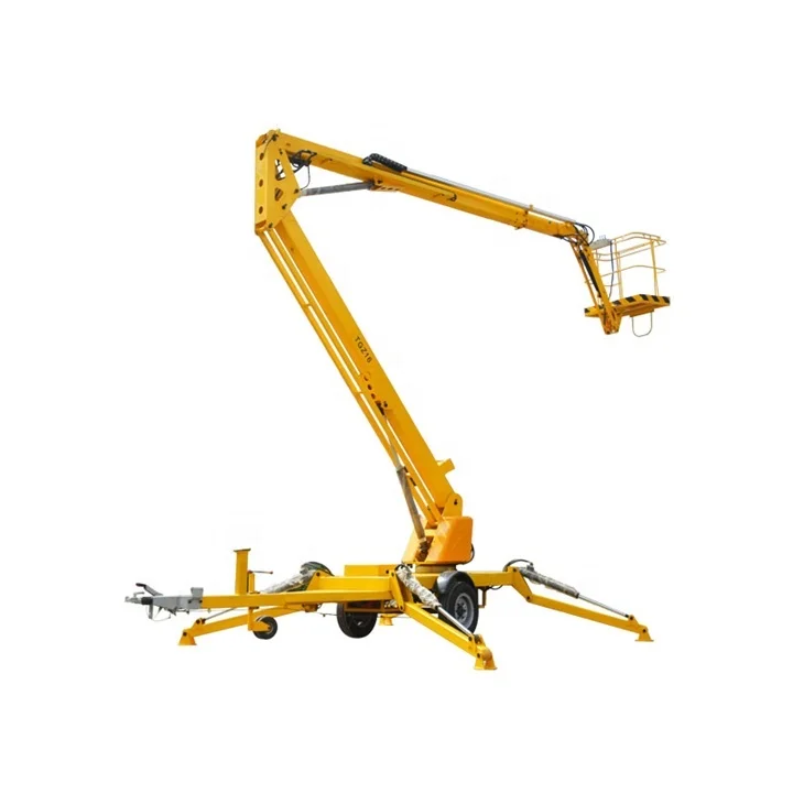 14m 16m 18m 20mLoad 200kg cherry picker crane trailer ladder wheel Telescopic Spider Boom Lift