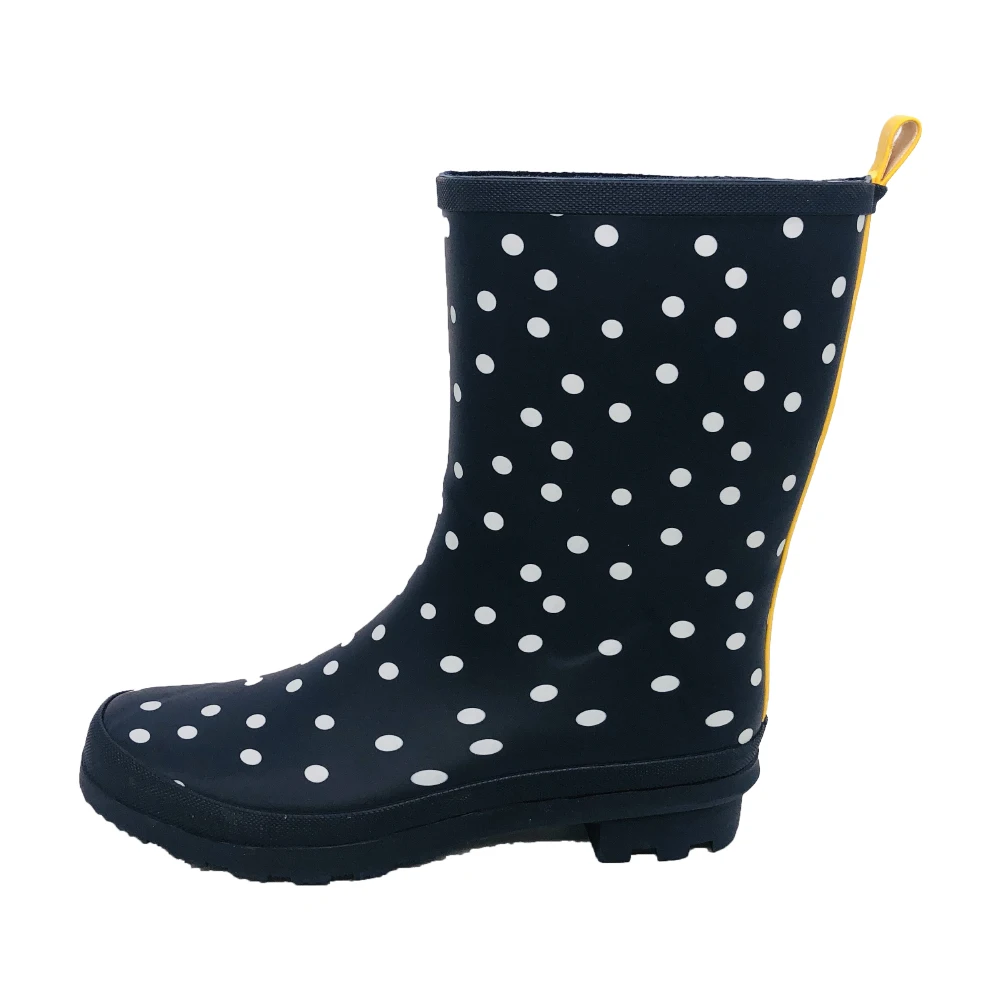 Top selling Black Matte High Top fashion womens rubber rain boots