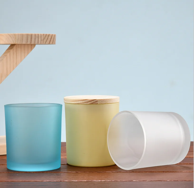 Ready To Ship Wholesale 7OZ 10OZ 14OZ Empty Candle Jars Round Glass Jars Candle Jar with Lid