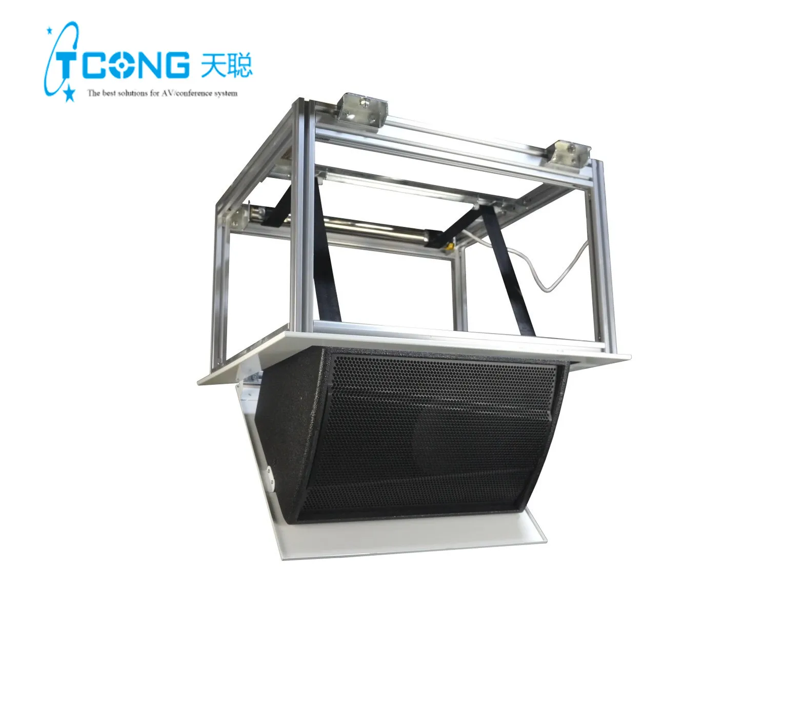 Amplifier Cabinet Motorized Sound Storage Hidden Speaker Cabninet Electric Ceiling Sound Lift Ceiling Speaker Mount