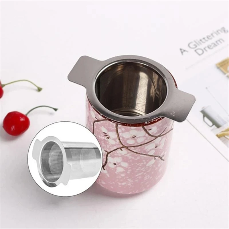 Double Handle Fine Mesh Loose Leaf Tea Strainer Filter Infuser 18/8 Stainless Steel Tea Infuser
