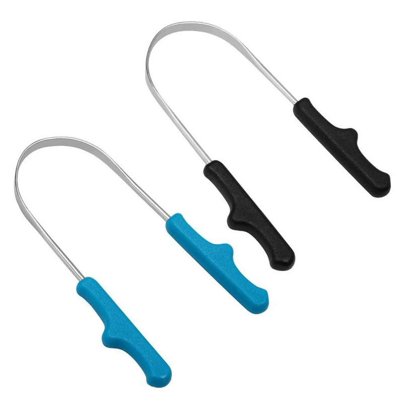 Professional steel tongue scraper u shaped tongue cleaner