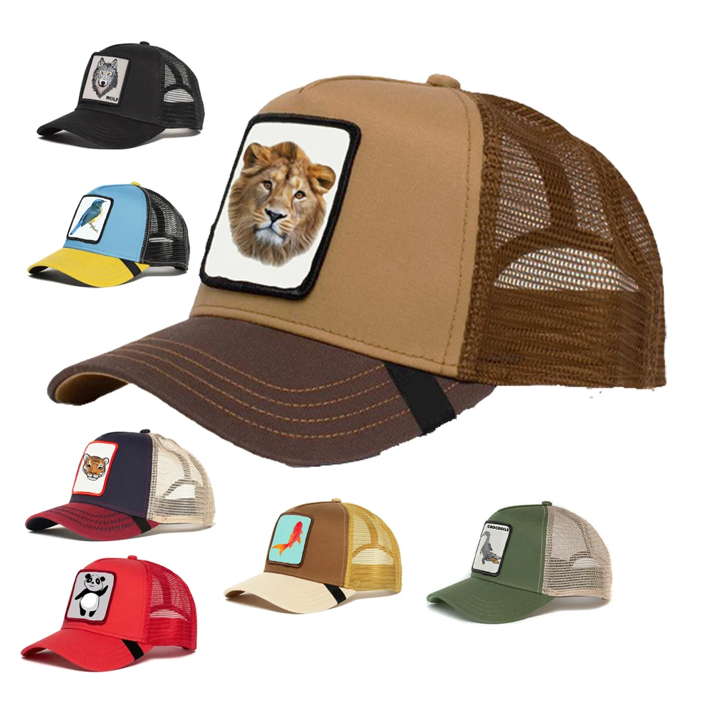 New Animal Summer Baseball Cap Cartoon Sunscreen Mesh Sports Snapback Hip Hop Embroidery Driver Custom Truck  Hat