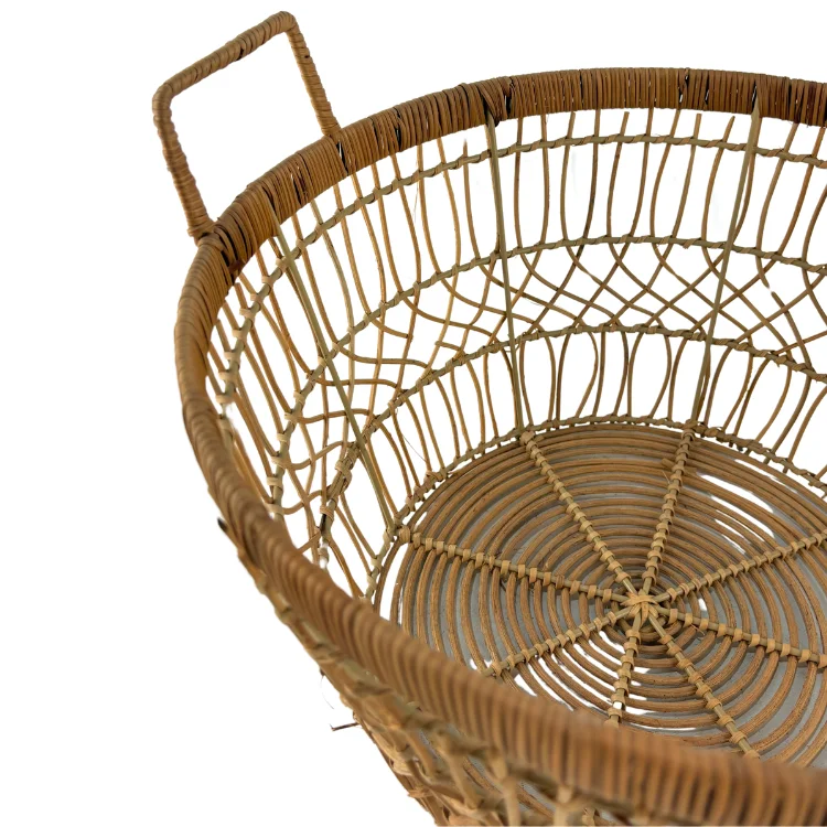 Kid Toys And Home Hotel Storage Stylish Hot Selling Handwoven Rattan Storage Basket With Cross Design And Sturdy Handles