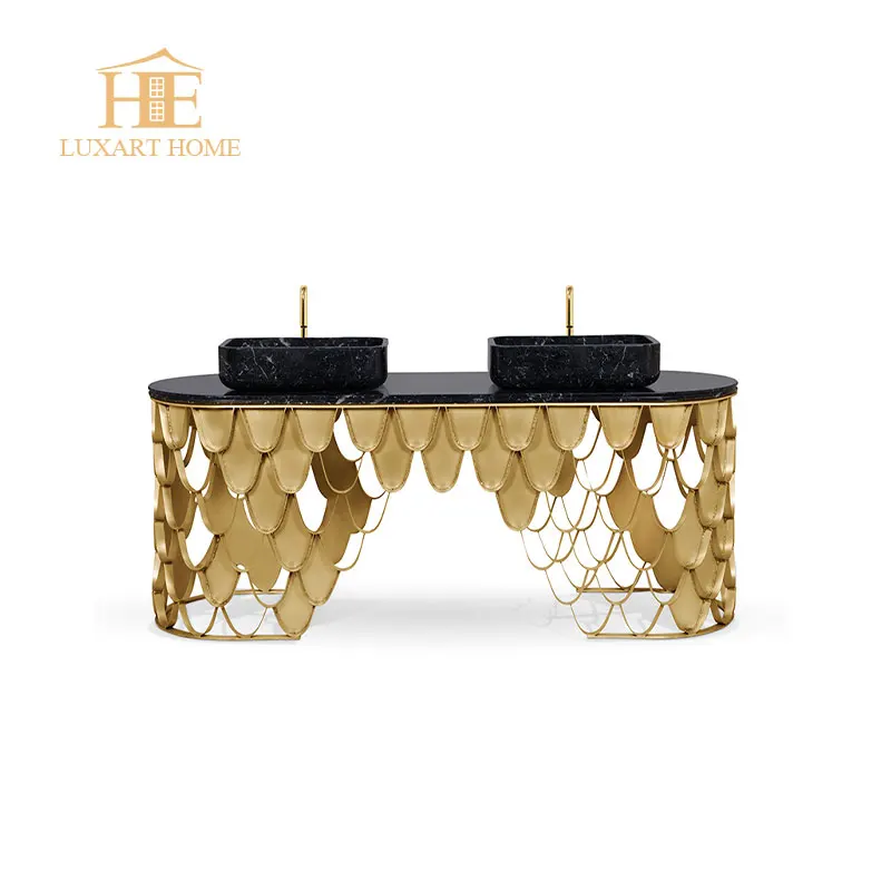 Luxury Sink Decor Art Tree Root Mirrored Gold Special-shaped Stainless Steel Wash Basin Hotel Villa Bathroom Furniture