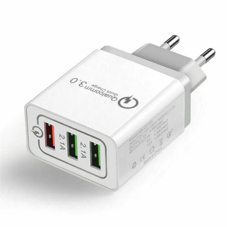 
New design QC3.0 usb charger adapter 3 usb fast travel charger adapter 